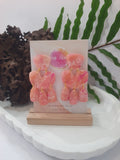 Chunky rose quartz polymer clay dangle earrings