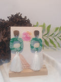 Tropical Palm Tassel Earrings