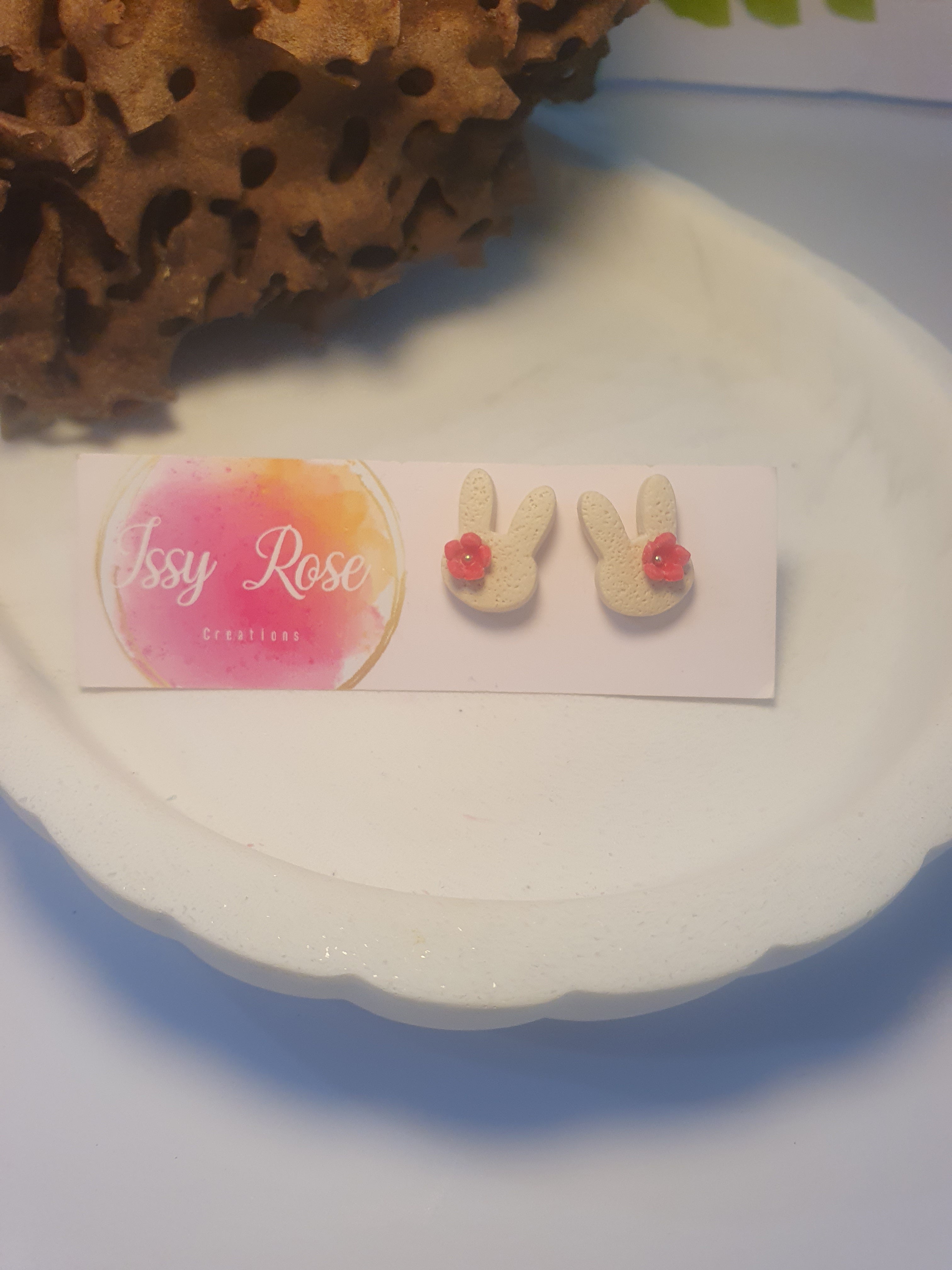 Bunny Polymer Clay Stud Earrings