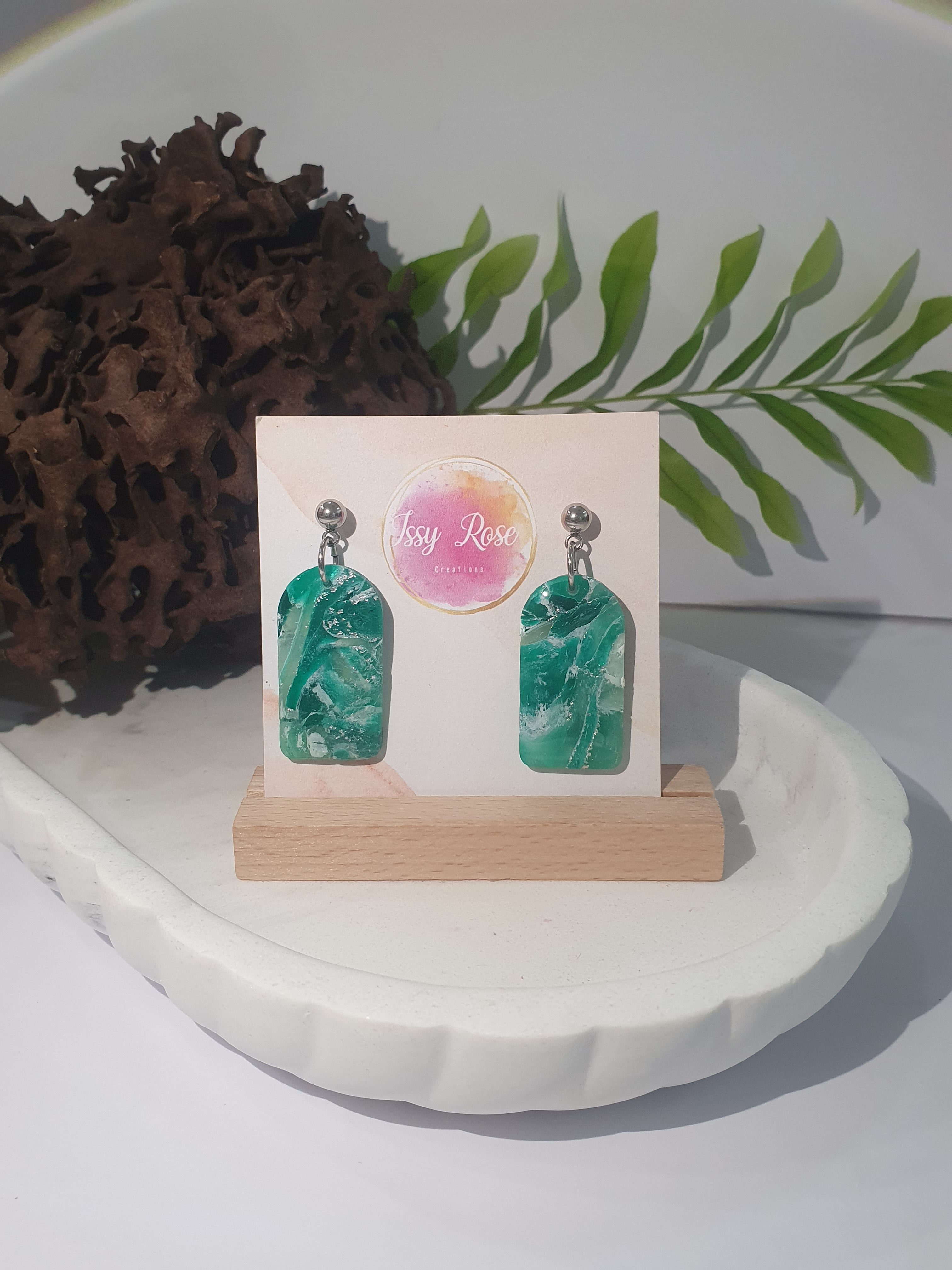 Ocean Drift arch Polymer Clay Earrings