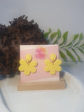 🌼 Flower Drop Polymer Clay Earrings