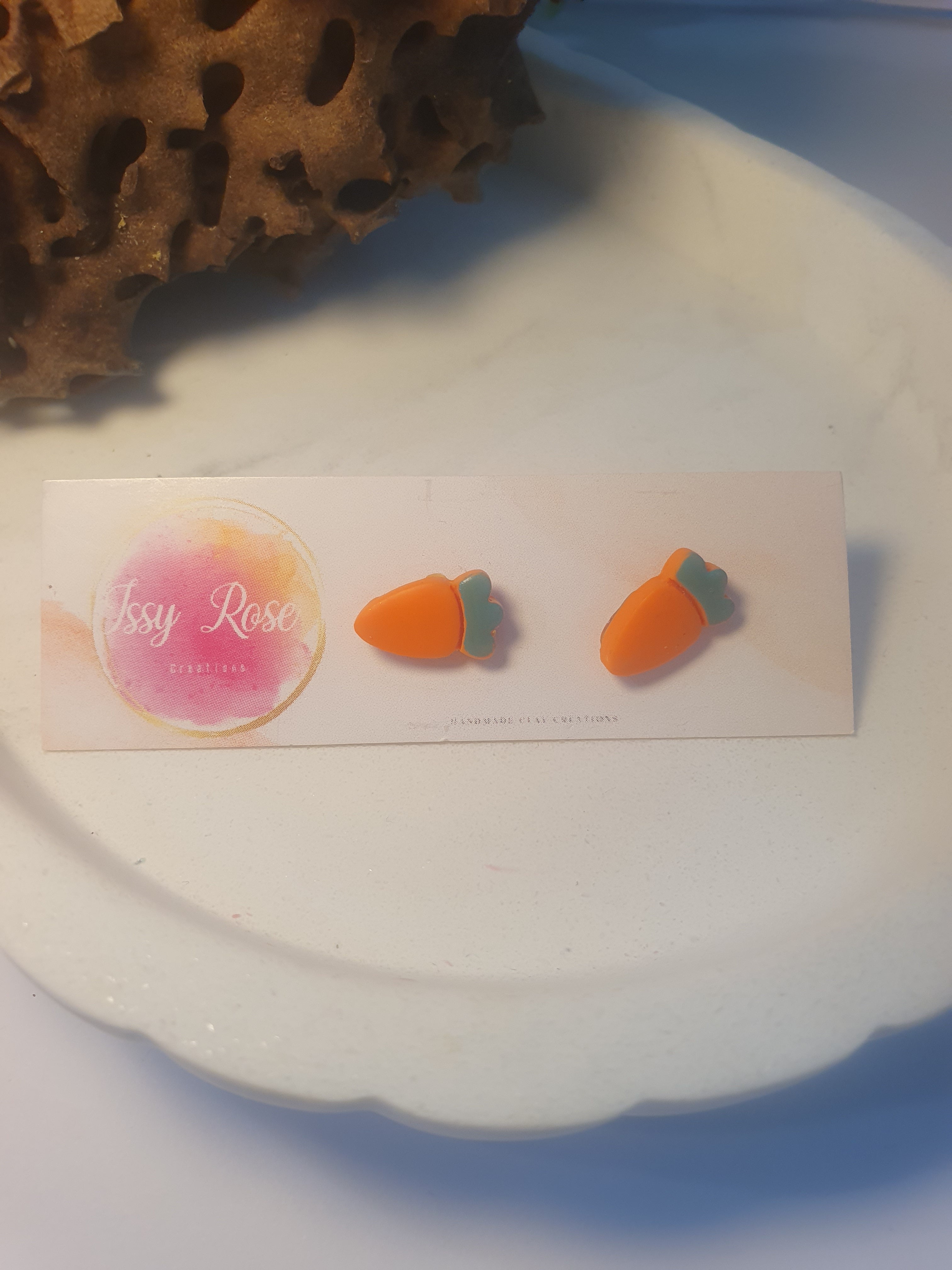 Carrot Polymer Clay Stud Earrings