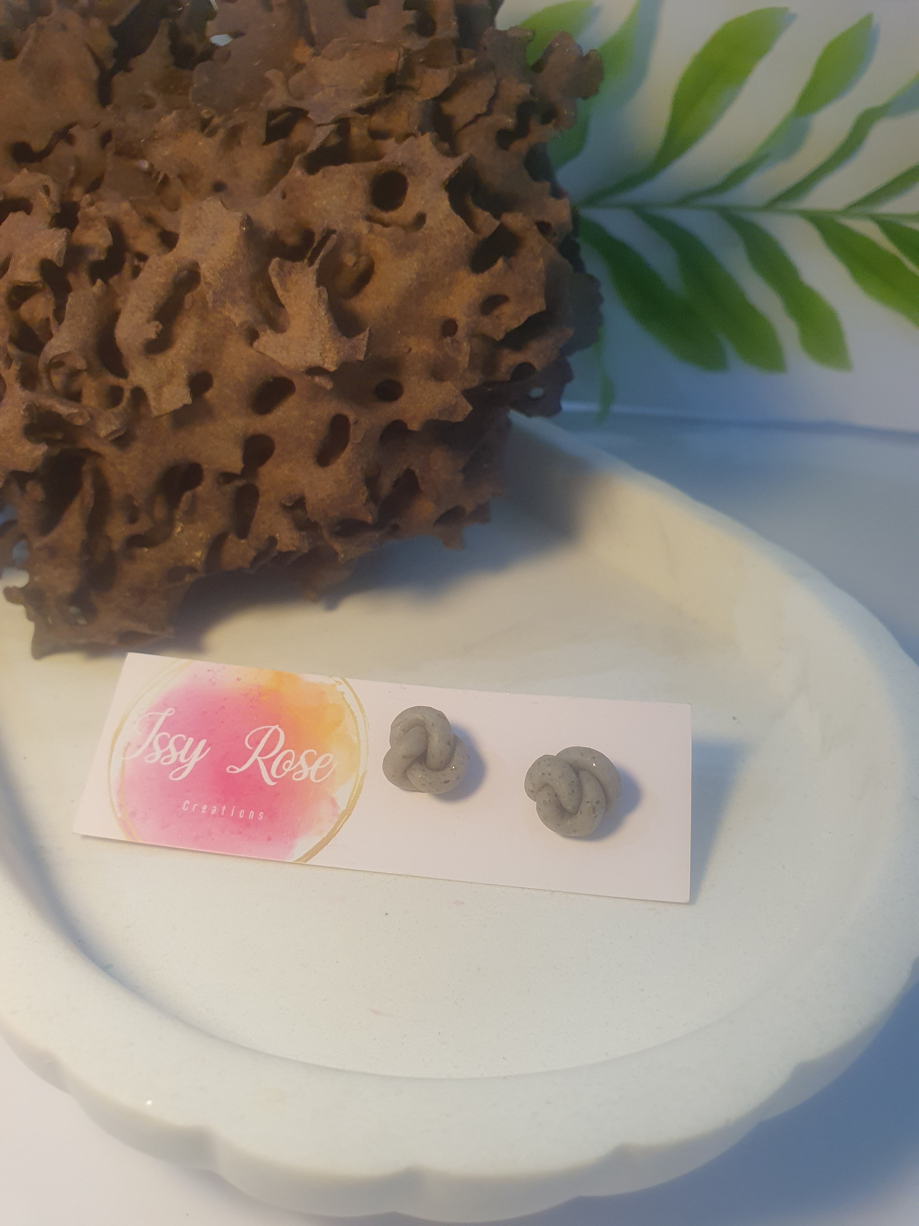 Modern Knot Polymer clay Stud Earrings