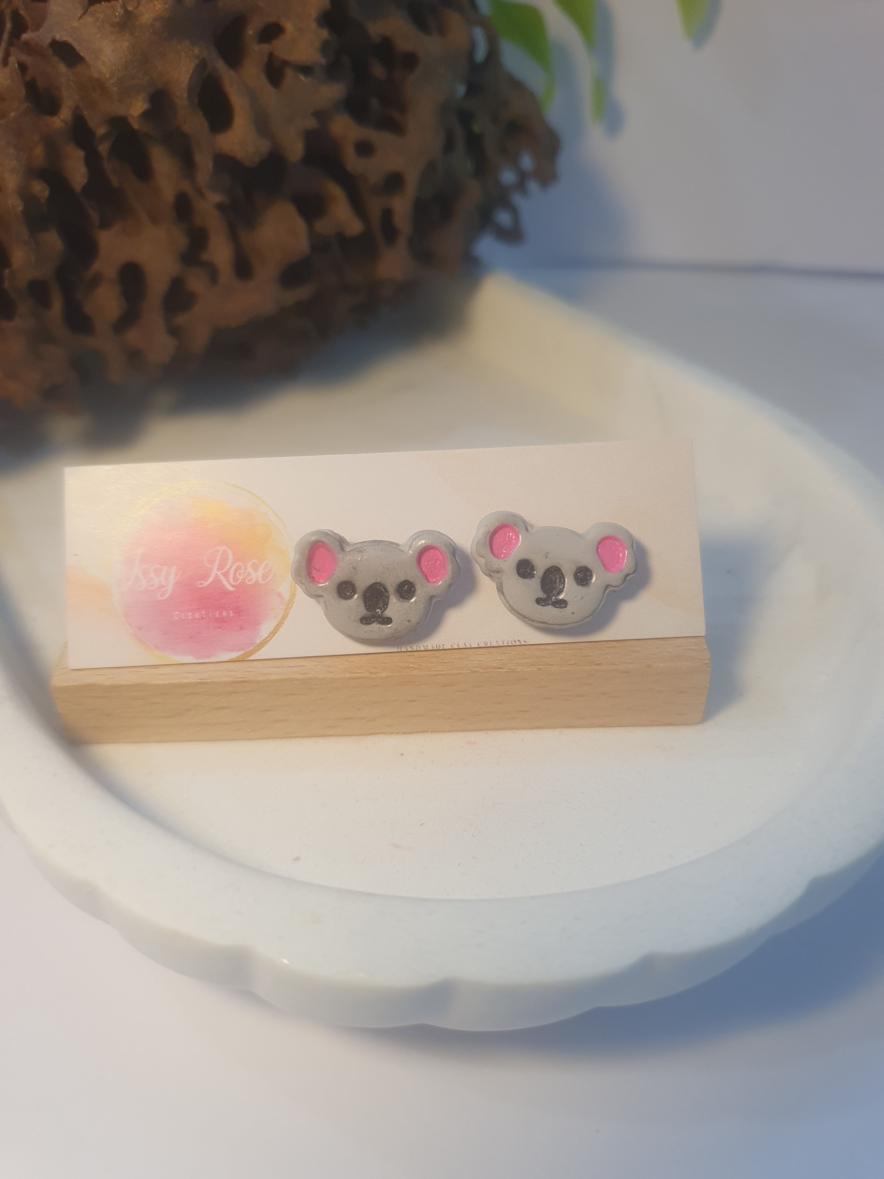 Koala polymer clay Stud Earrings