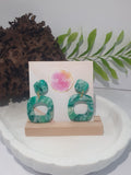 Ocean Drift rounded square Polymer Clay earrings