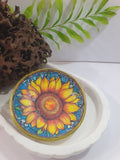 Sunflower Mandala Polymer Clay Trinket Dish