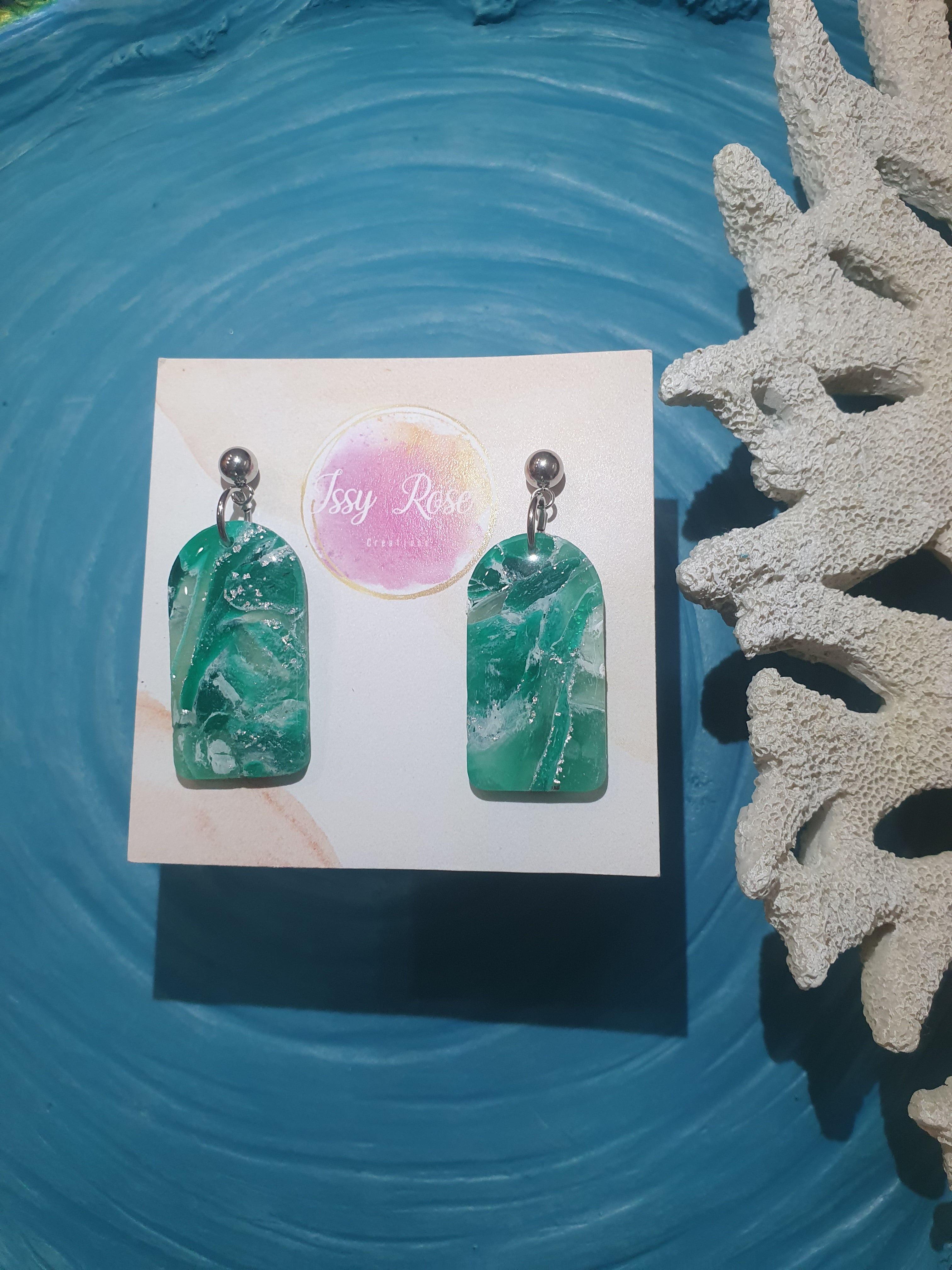 Ocean Drift arch Polymer Clay Earrings