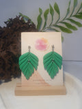 Emerald Leaf Drop Earrings