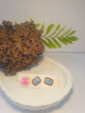 Desert Turquoise Bezel Polymer Clay Stud Earrings