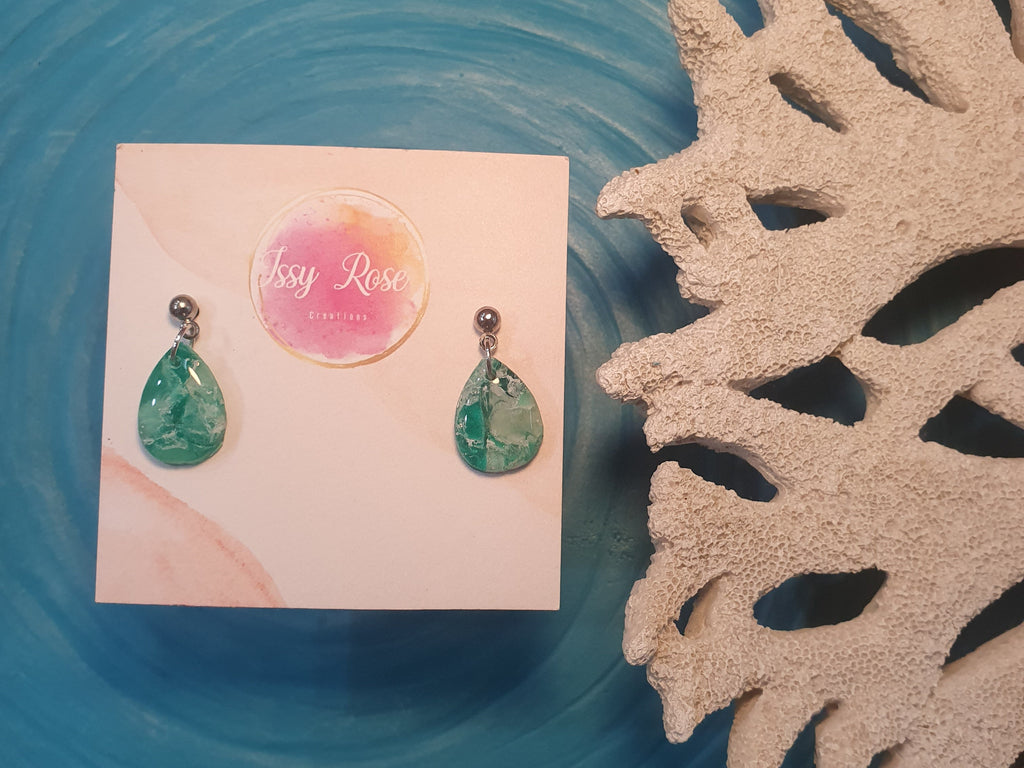 Ocean Drift Mini Teardrop Polymer Clay Earrings